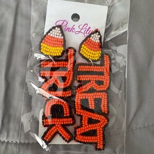 Pink Lily Trick or Treat Earrings, NWT